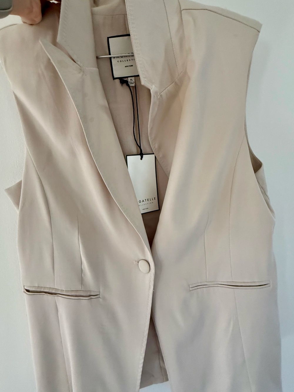 Bagatelle Cream Sleeveless Blazer Vest XL